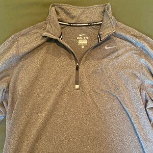 Nike Heather Gray Dri-FIT Quarter-Zip Top